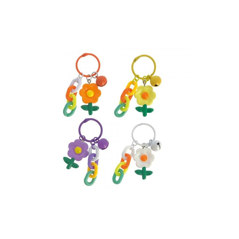 PCHIAVI FIORE CON SOGNAGLIO E CATENA 4 COLORI ASSORTITI 4X7